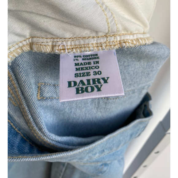 Dairy boy Relaxed Straight Leg Denim - Light Wash size 30. Slouchy denim grunge - Picture 10 of 10
